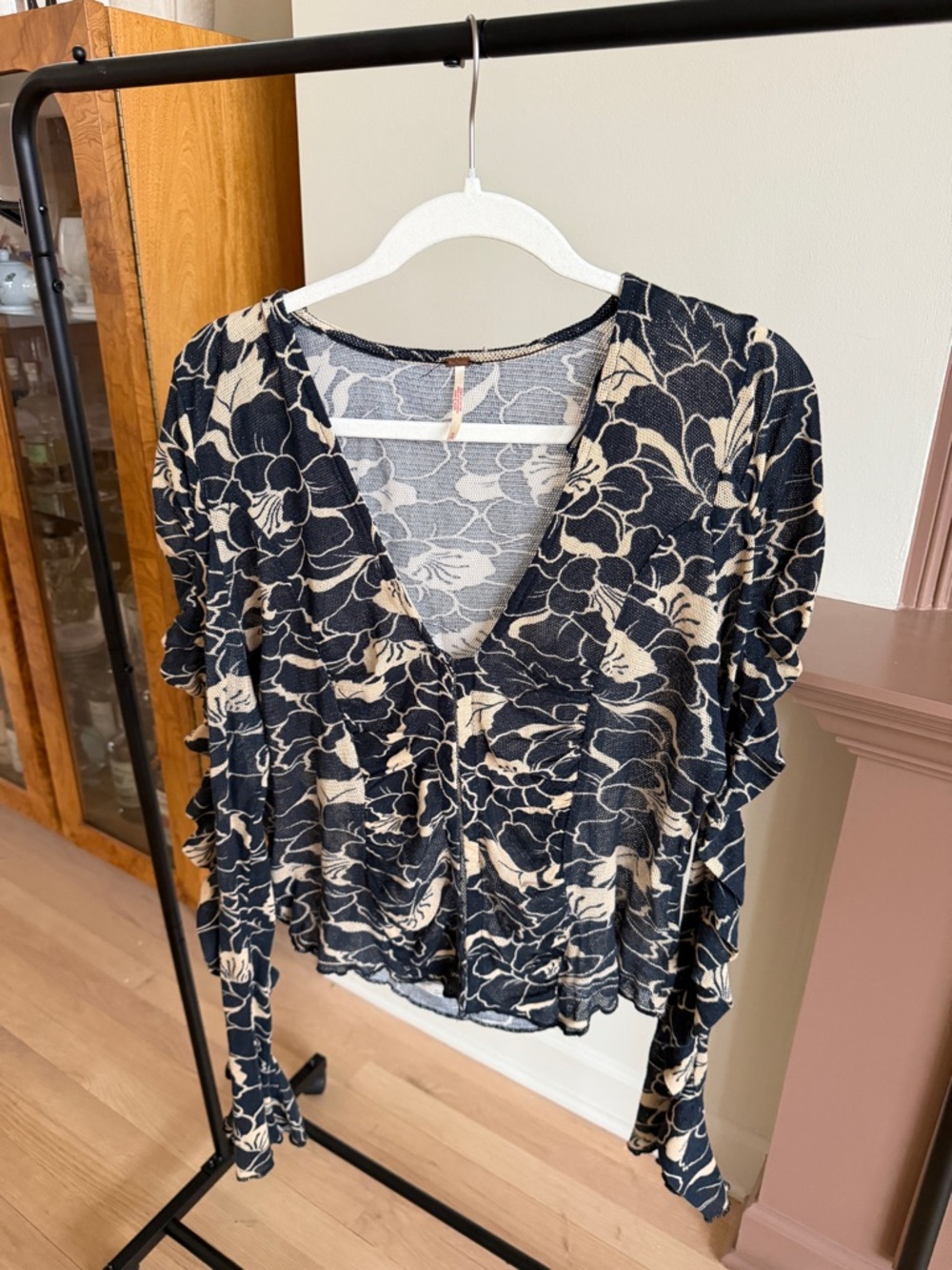 Free People Through The Meadow Shirt Top Hook & Eye Closure